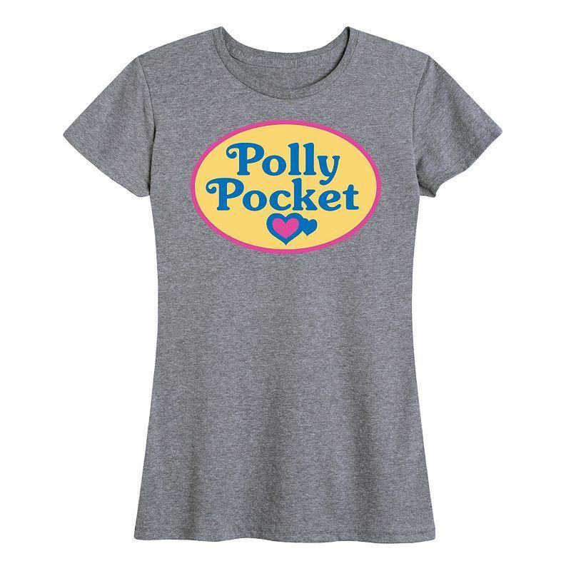 Plus Polly Pocket Color Logo Graphic Tee, Womens Grey Gray Product Image