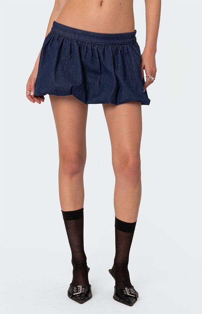 Edikted Women's Denim Bubble Micro Skort Product Image