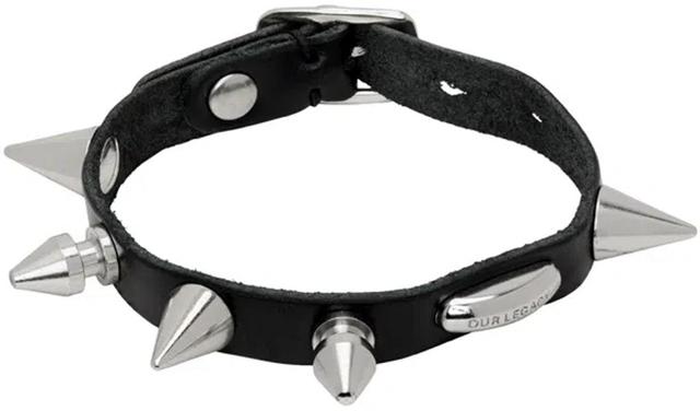 OUR LEGACY Superslim Studded Leather Bracelet In Studded Black Leathe Product Image