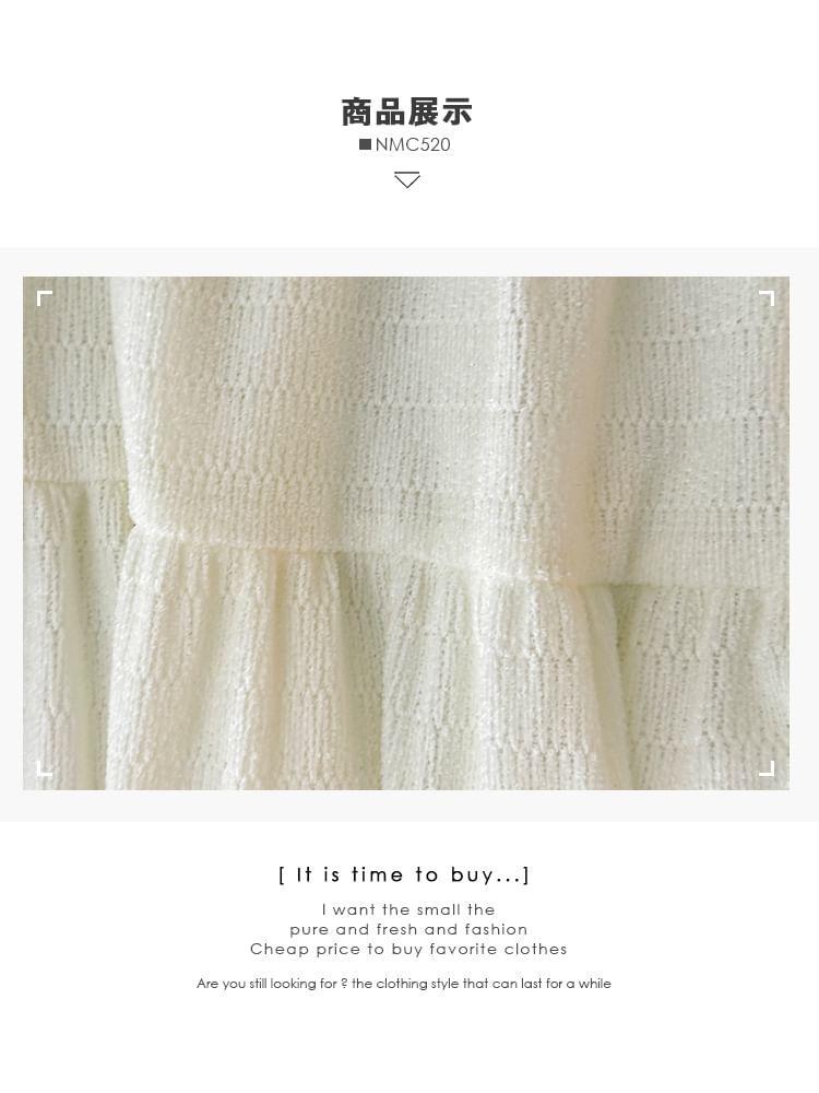 Tiered Lace-Hem A-Line Skirt Product Image