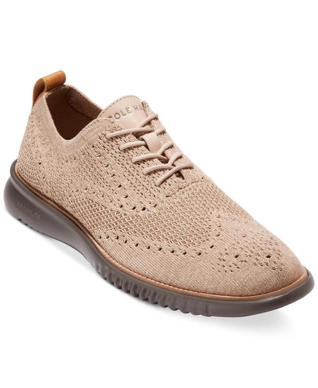 Cole Haan Mens 2.ZERGRAND Stitchlite Knit Oxford Dress Shoe - Oat/Dark Latte Product Image