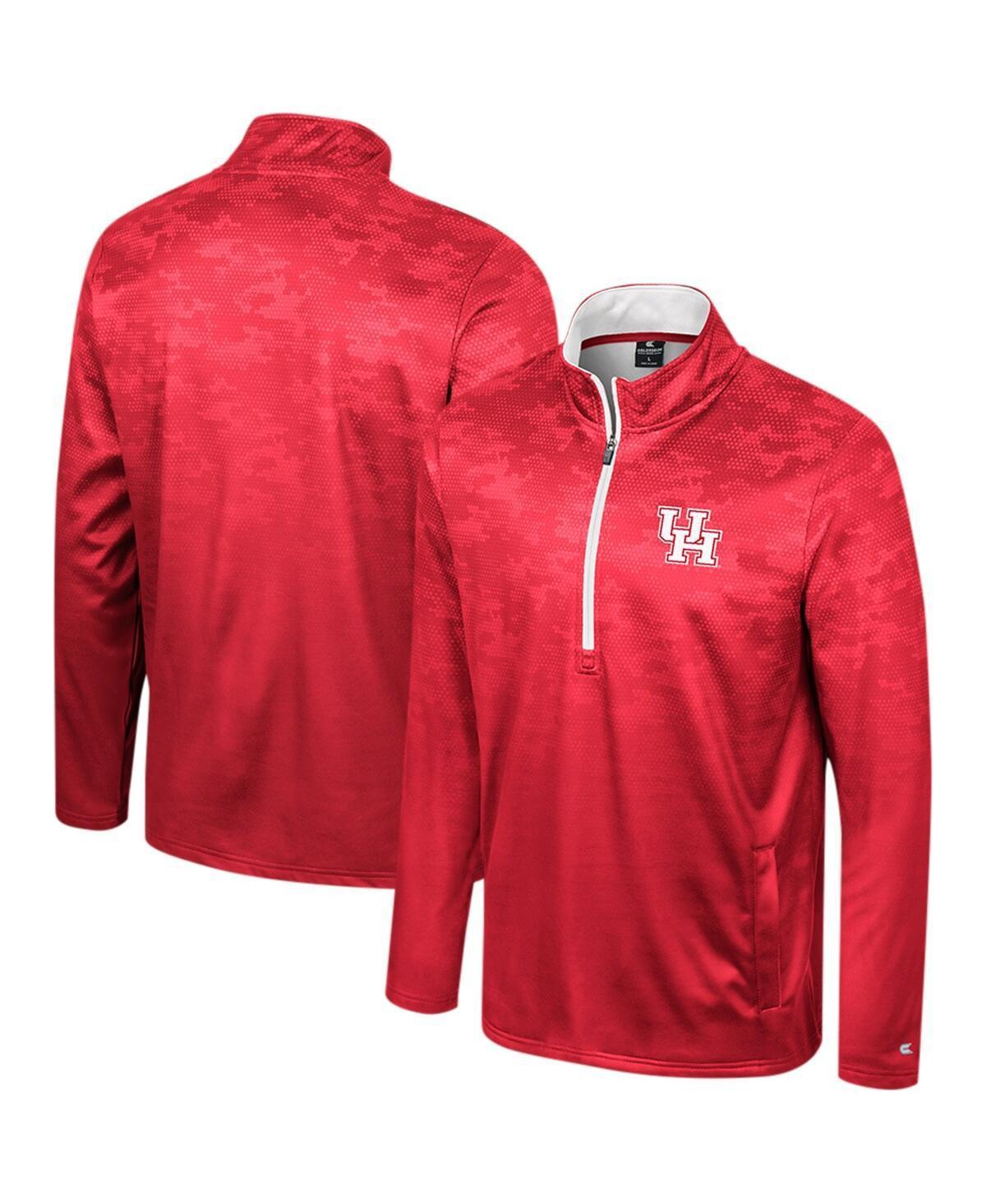 Mens Colosseum Red Houston Cougars The Machine Half-Zip Jacket Product Image