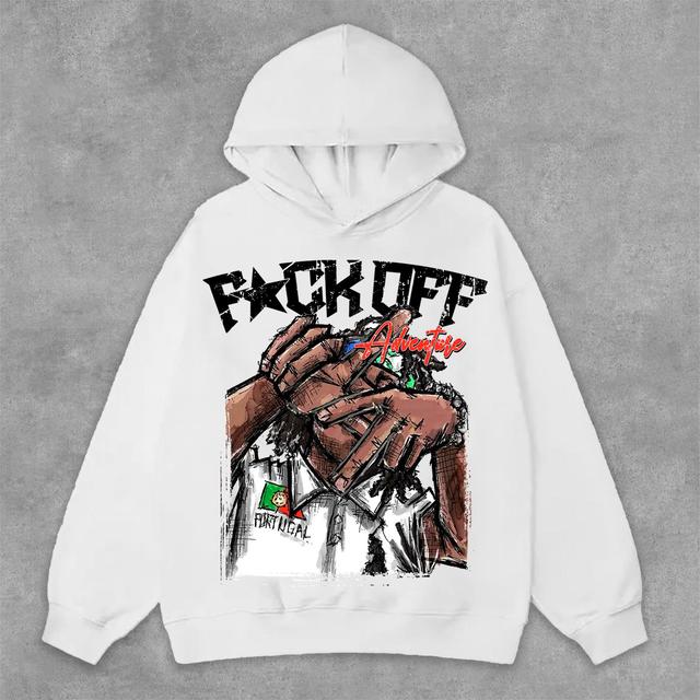 Sopula Men's F Ck Off Portrait Graphic Print Side Pockets Hoodie Product Image