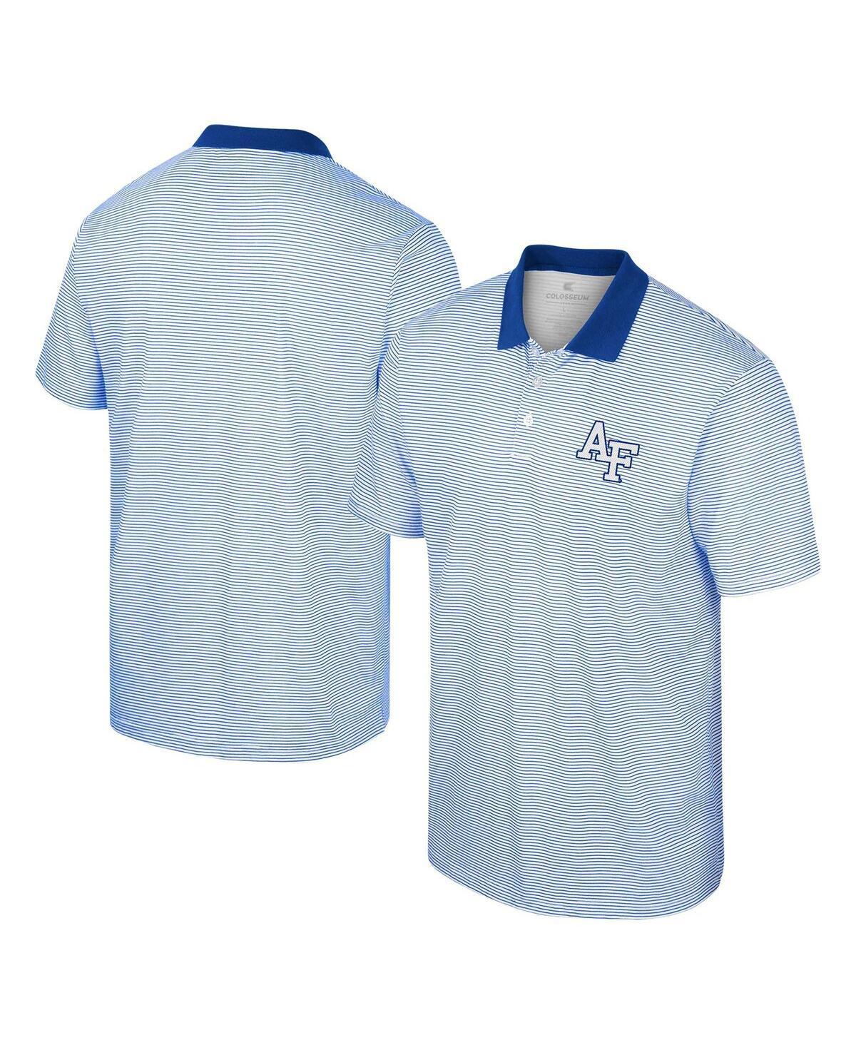 Mens Colosseum White/Royal Air Force Falcons Print Stripe Polo Product Image