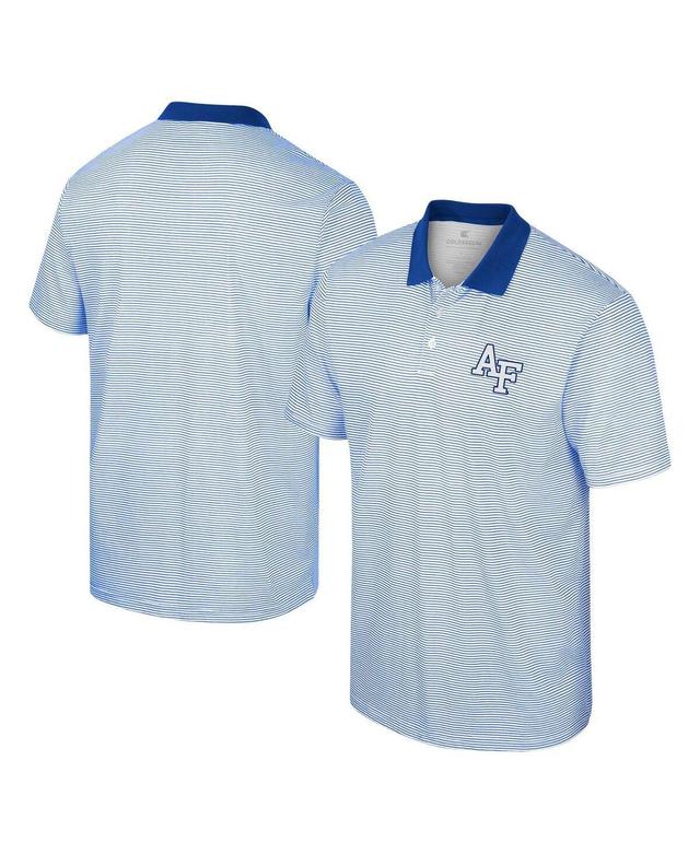 Mens Colosseum White/Royal Air Force Falcons Print Stripe Polo Product Image