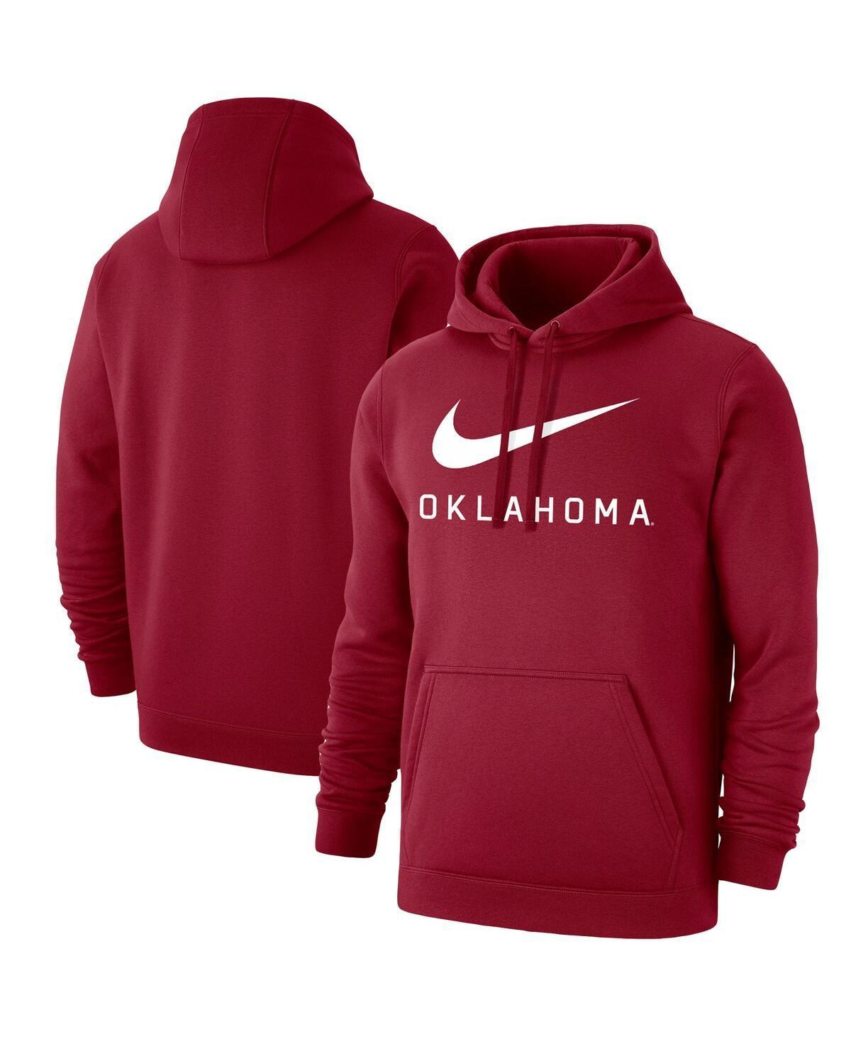 Mens Nike Crimson Oklahoma Sooners Big Swoosh Club Pullover Hoodie Product Image