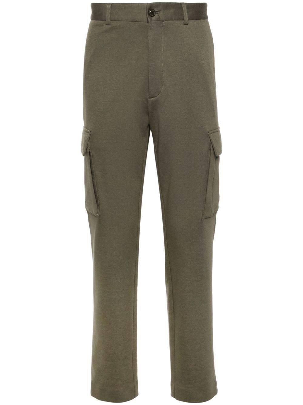 High-waist Tapered Cargo Trousers In Green Product Image