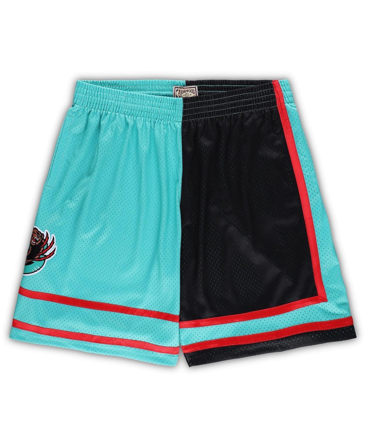 Mens Mitchell & Ness Black/Turquoise Memphis Grizzlies Big & Tall Hardwood Classics Split Swingman Shorts Product Image