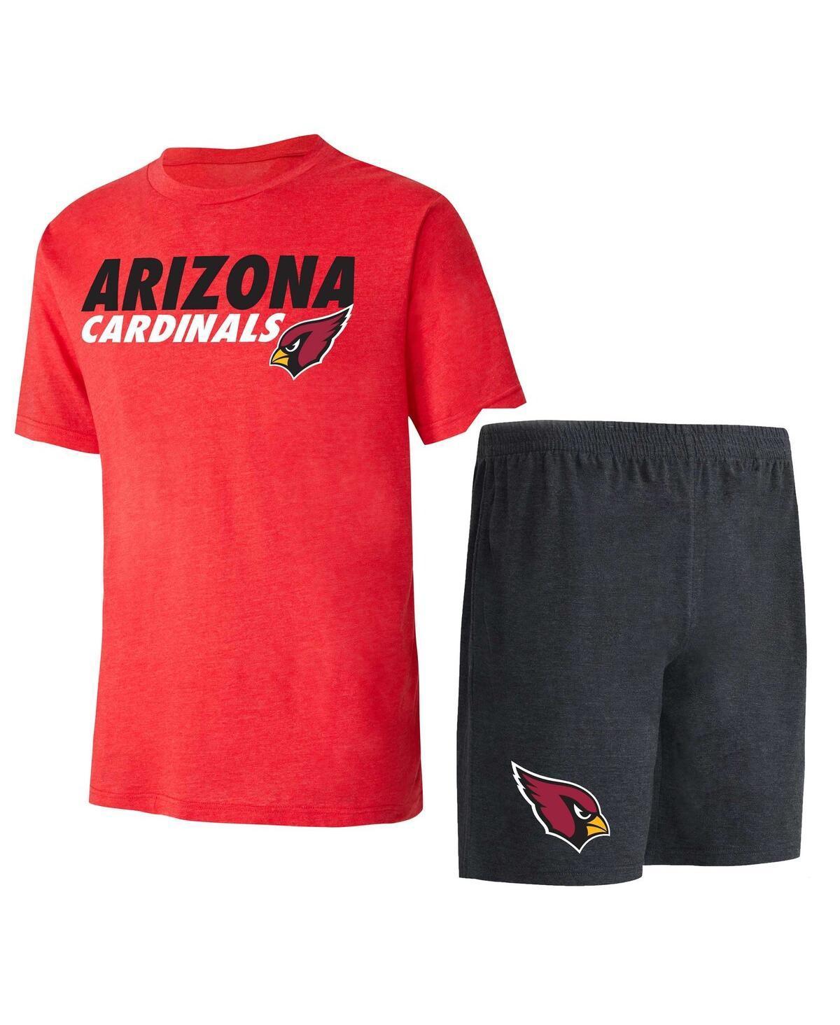 Mens Concepts Sport Black/Cardinal Arizona Cardinals Meter T-Shirt & Shorts Sleep Set ACR Black Product Image