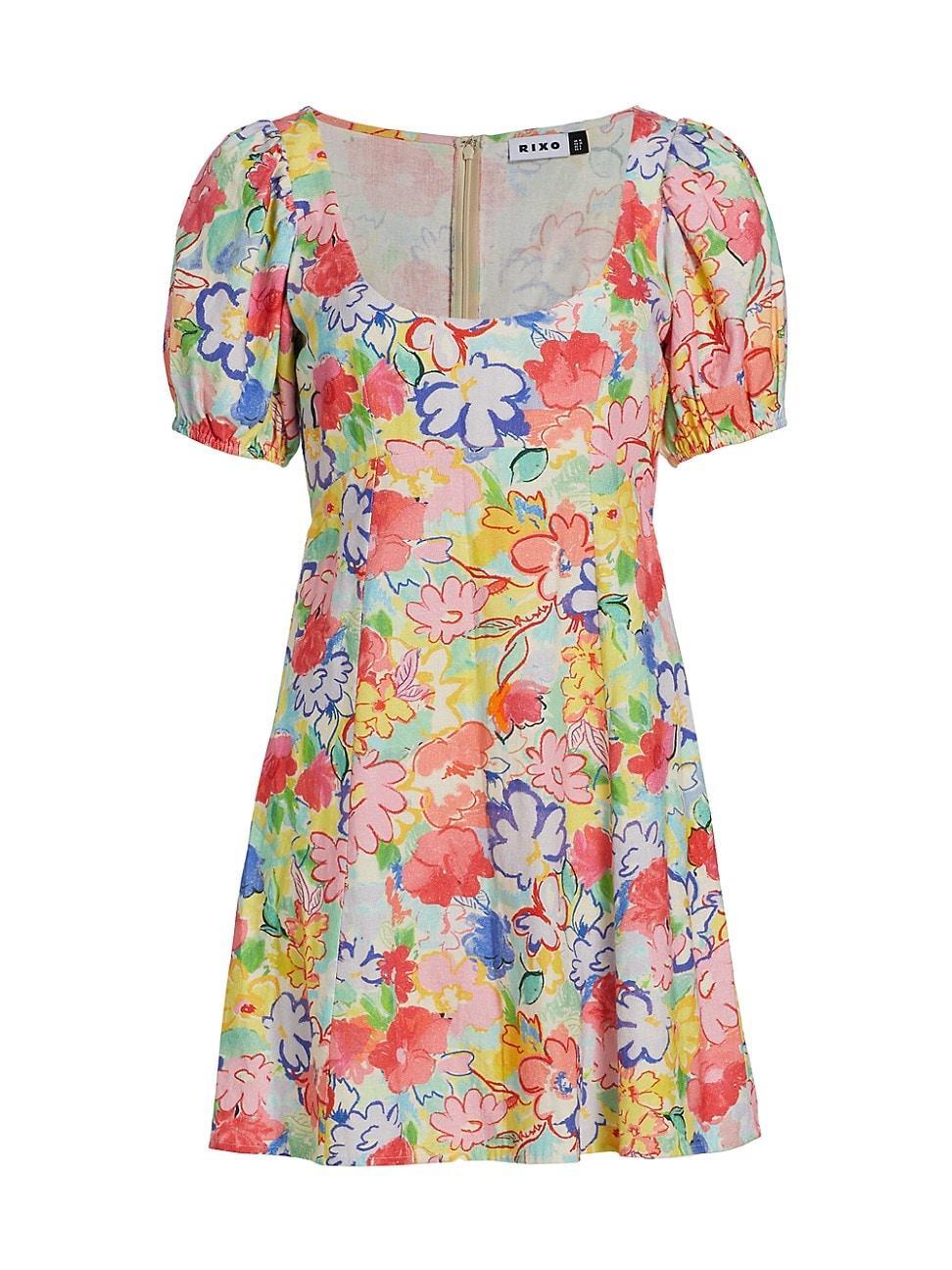 Womens Anandi Floral Flared Minidress Product Image