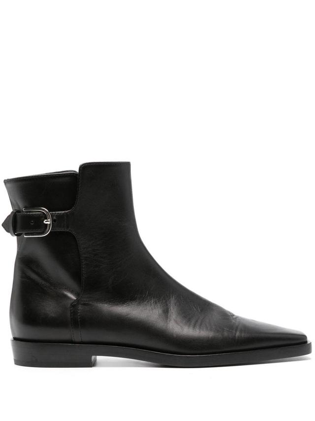 TOTÊME The Belted Leather Boots In Black Product Image