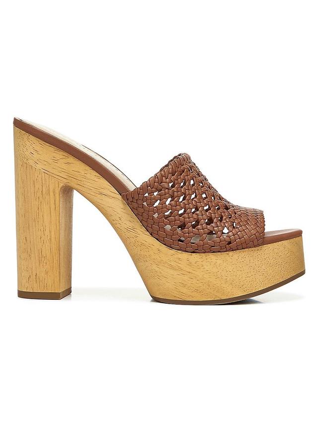 Womens Guadalupe Woven Leather Wooden-Heel Mules Product Image