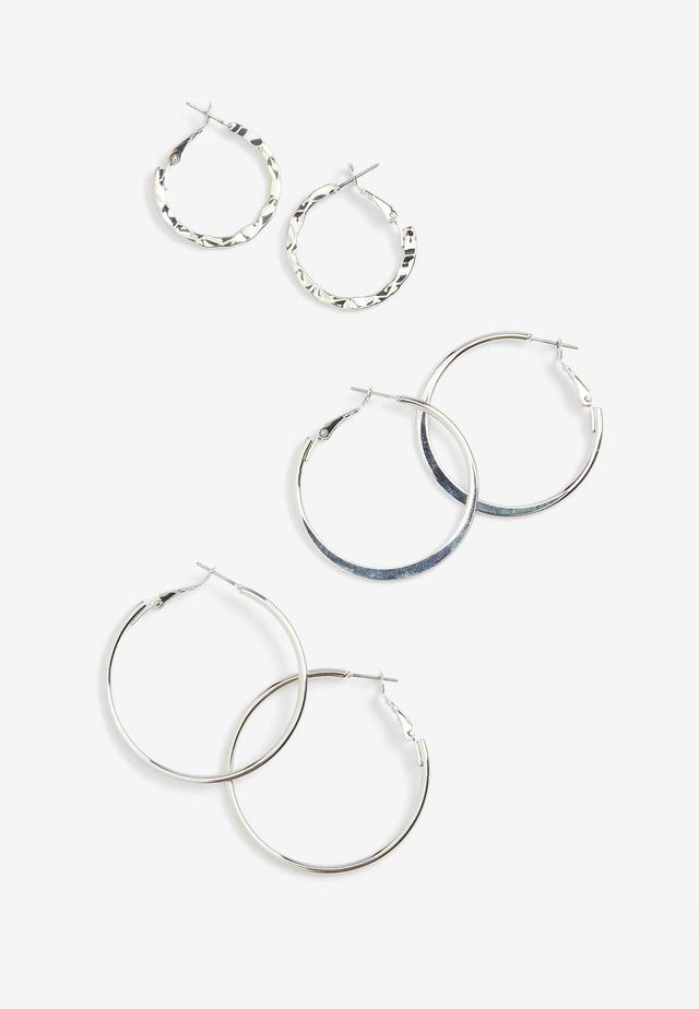 Maurices Womens 3 Pack Silver Hoop Earring Set Size O/s Product Image