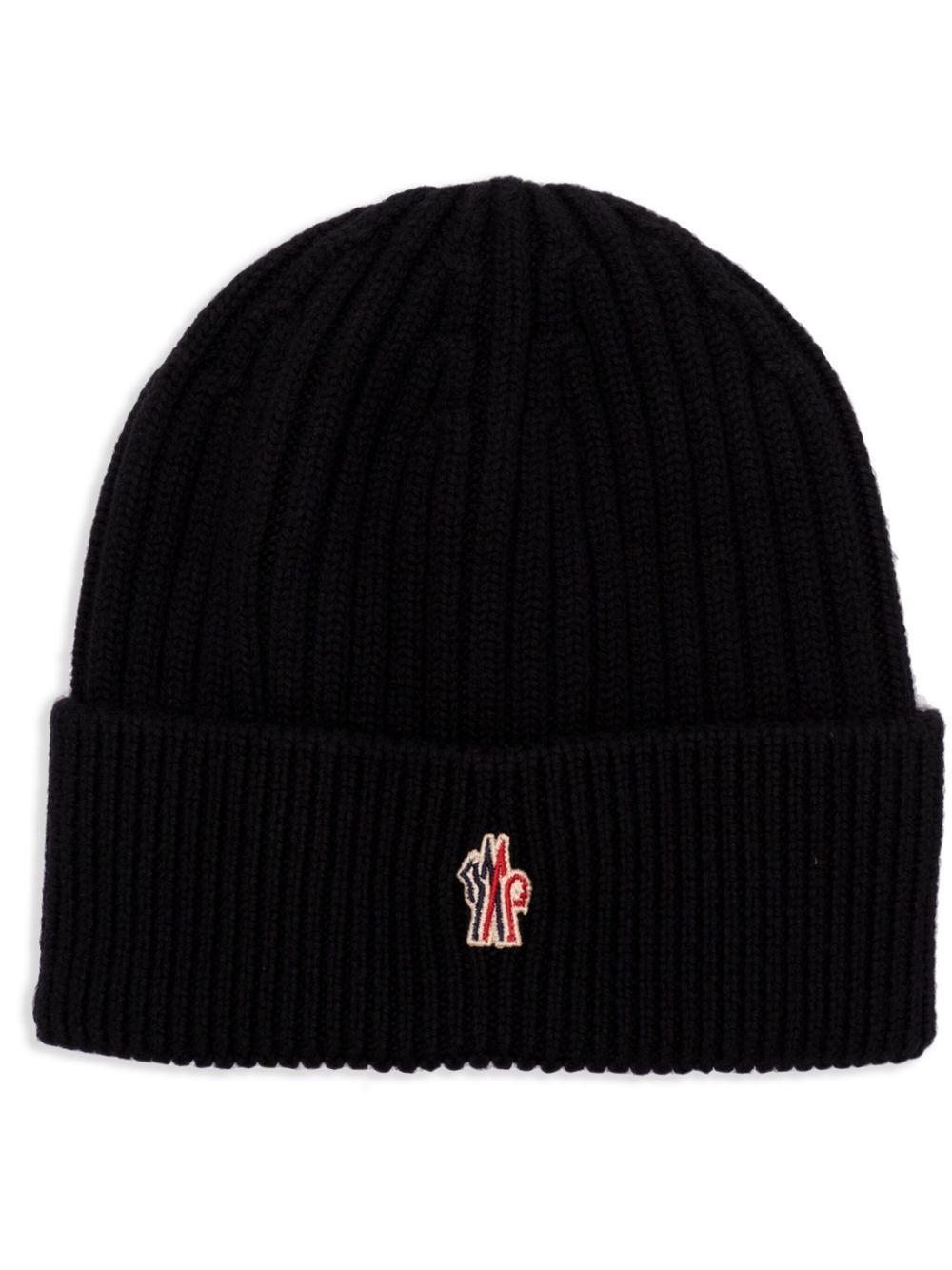 MONCLER Logo-appliqué Beanie In Black Product Image