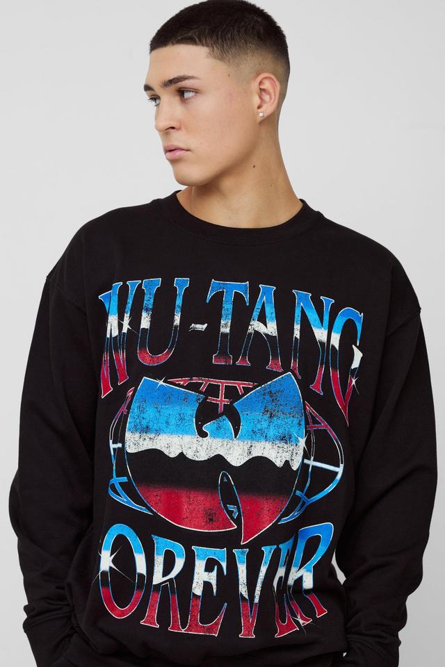 Oversized Wu-Tang Clang Band License Print Sweatshirt | boohooMAN USA Product Image