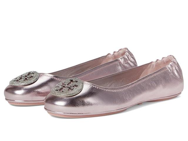 Tory Burch Minnie Travel Ballet with Pave Logo (Sparkle ) Women's Flat Shoes Product Image