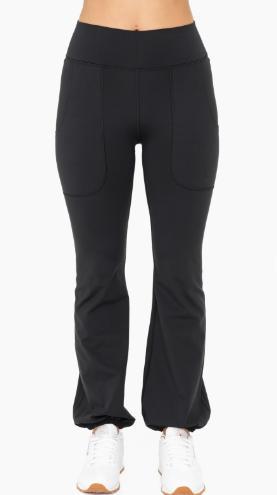 Black Venice Bubble Hem Leggings Product Image