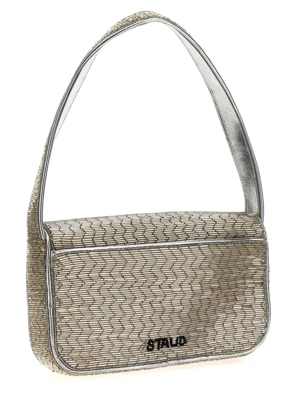 STAUD Tommy Shoulder Bag In Silver Product Image