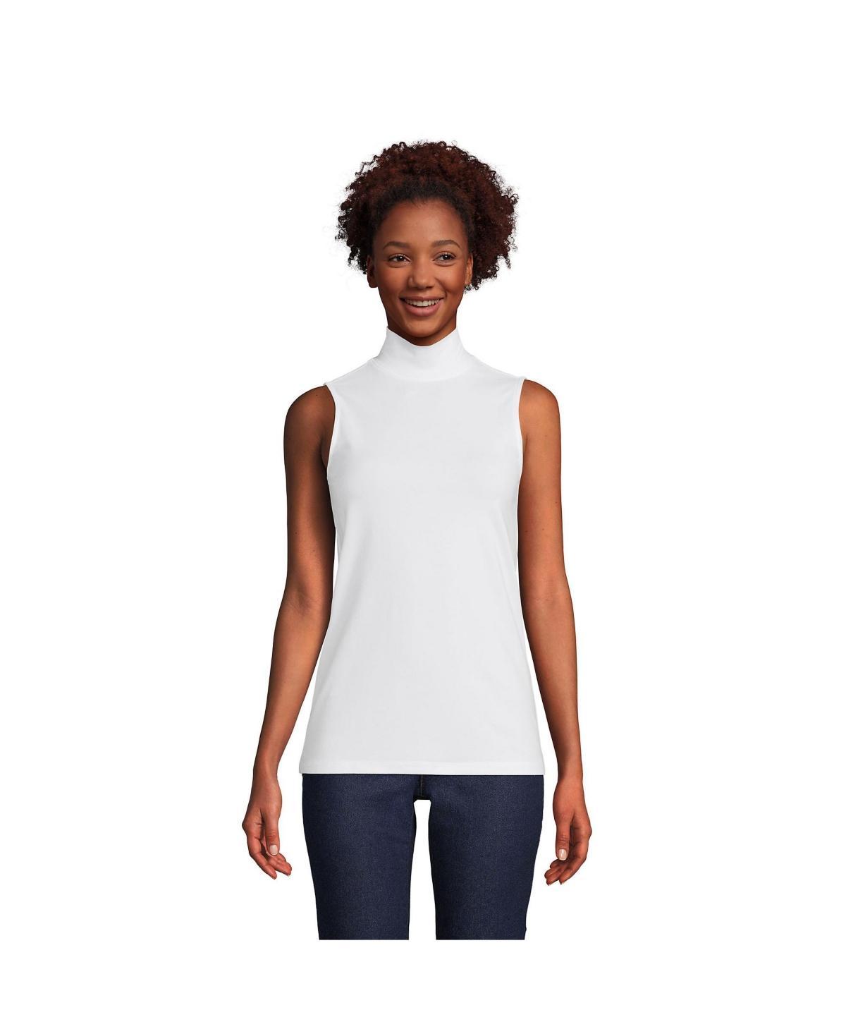 Womens Lands End Sleeveless Mockneck Top Product Image