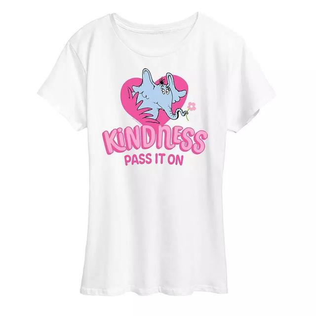 Womens Dr. Seuss Kindness Pass It On Graphic Tee, Girls Grey Royal Blue Product Image