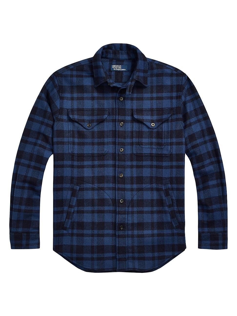 Mens Checked Wool-Blend Shirt Product Image