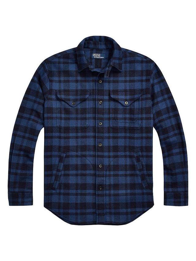 Mens Checked Wool-Blend Shirt Product Image