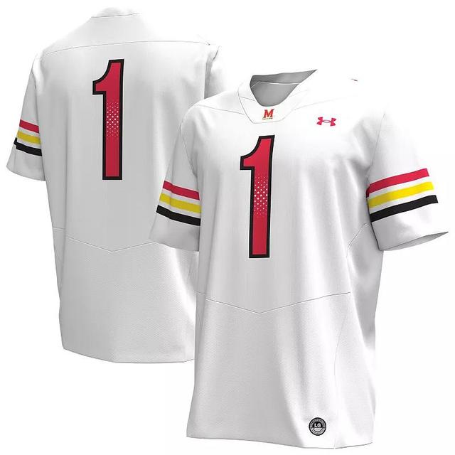 Under Armour Mens 1 Maryland Terrapins Replica Football Jersey - White Product Image