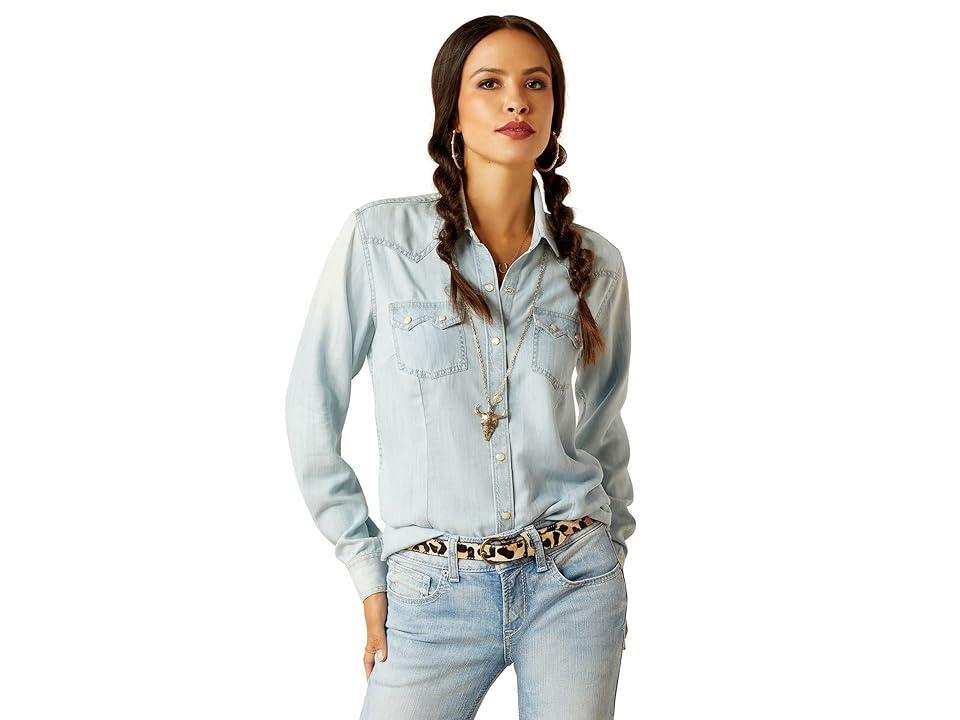 Ariat Blues Shirt (Bleached Chambray) Women's Clothing Product Image