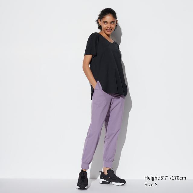 Womens Ultra Stretch Airism Jogger Pants with Quick-Drying Purple XL UNIQLO US Product Image