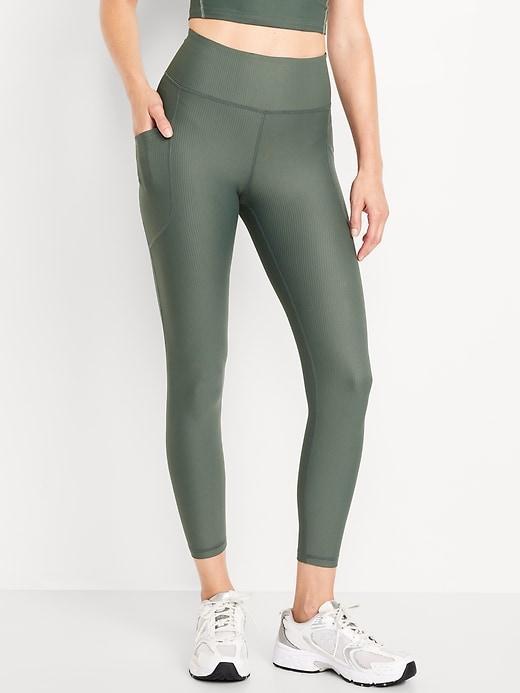 High-Waisted PowerSoft Ribbed Leggings Product Image