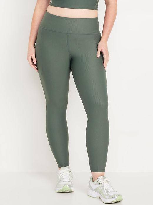 High-Waisted PowerSoft Ribbed Leggings Product Image