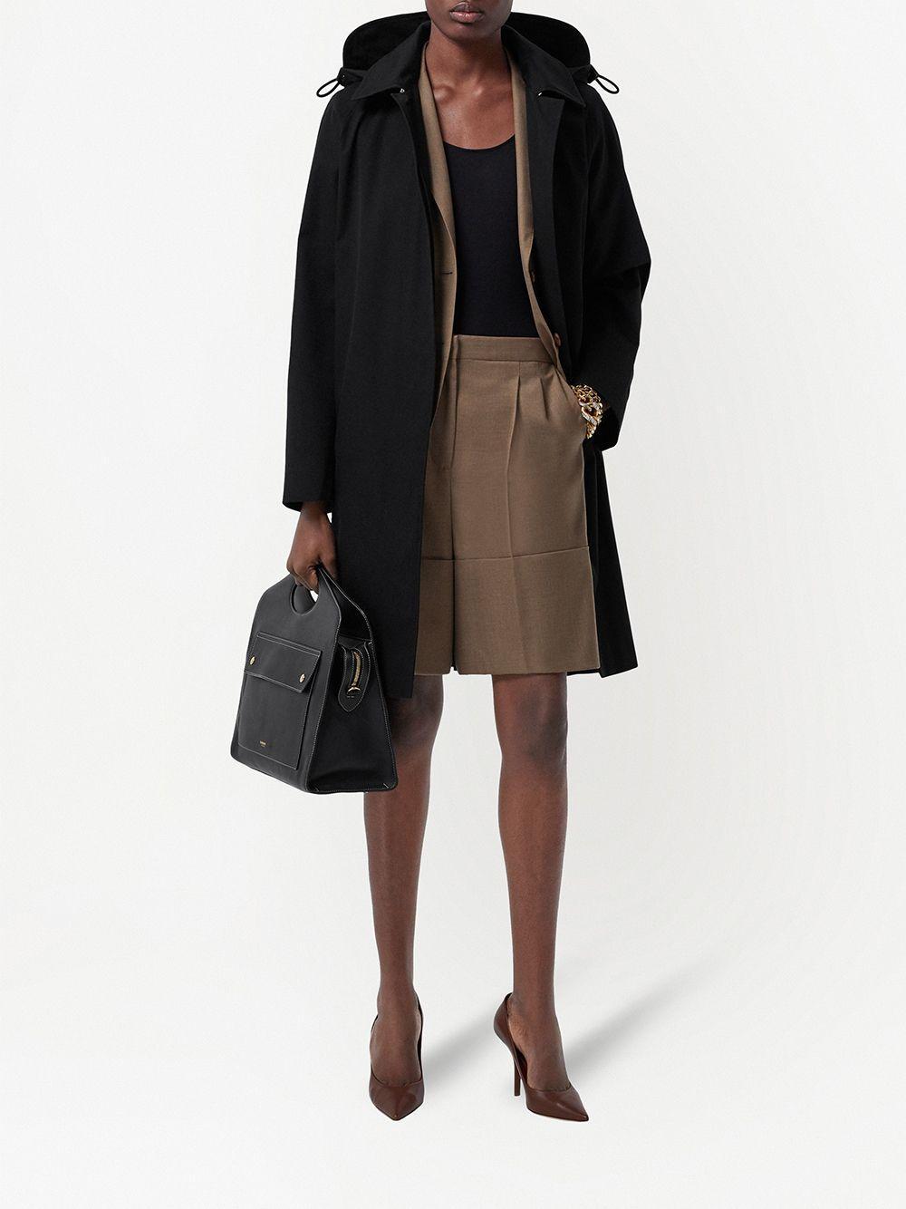 BURBERRY Cotton Gabardine Hooded Car Coat In Schwarz product image