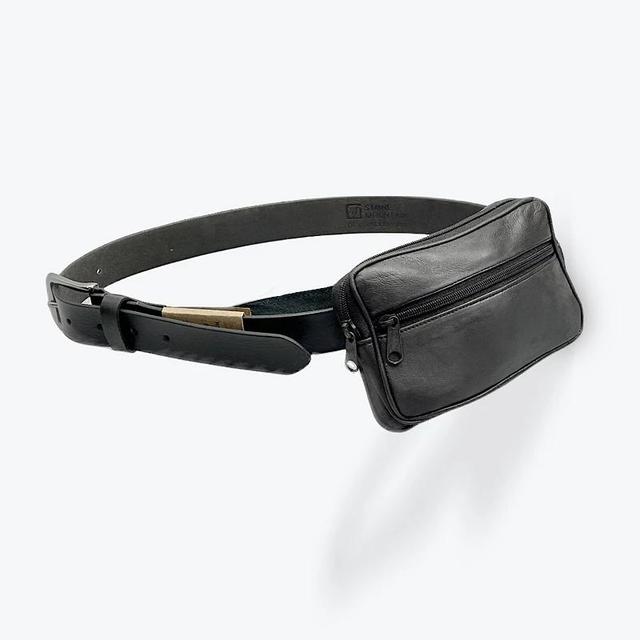 Mens Stone Mountain Genuine Leather Belt with Attached Pouch Product Image