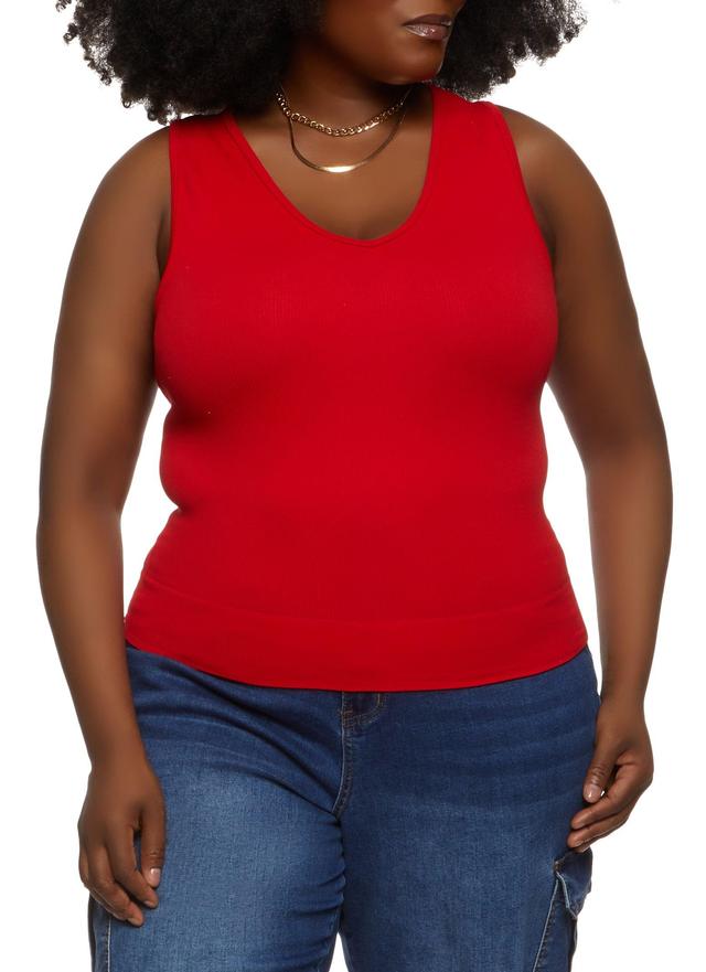 Womens Plus Size Basic Seamless Tank Top Product Image