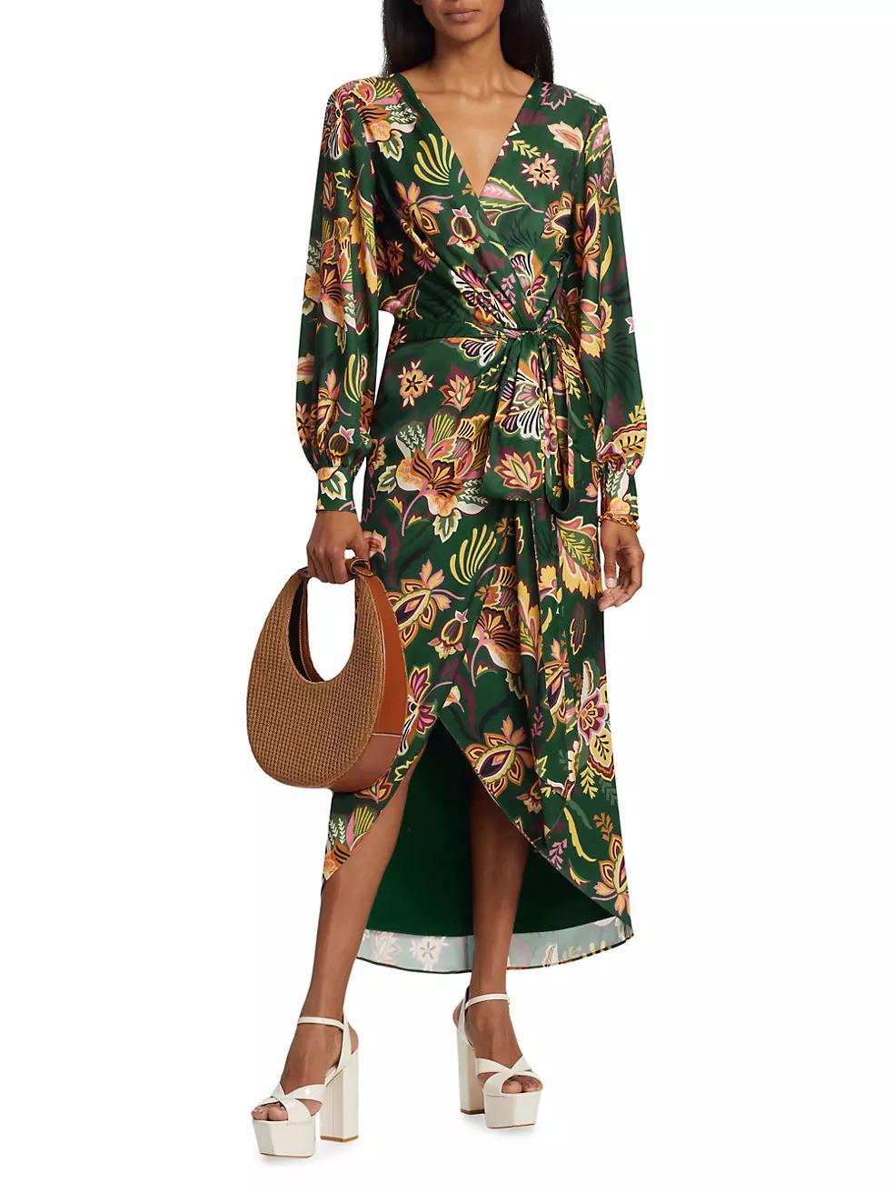 Daisy Floral Wrap Midi-Dress Product Image