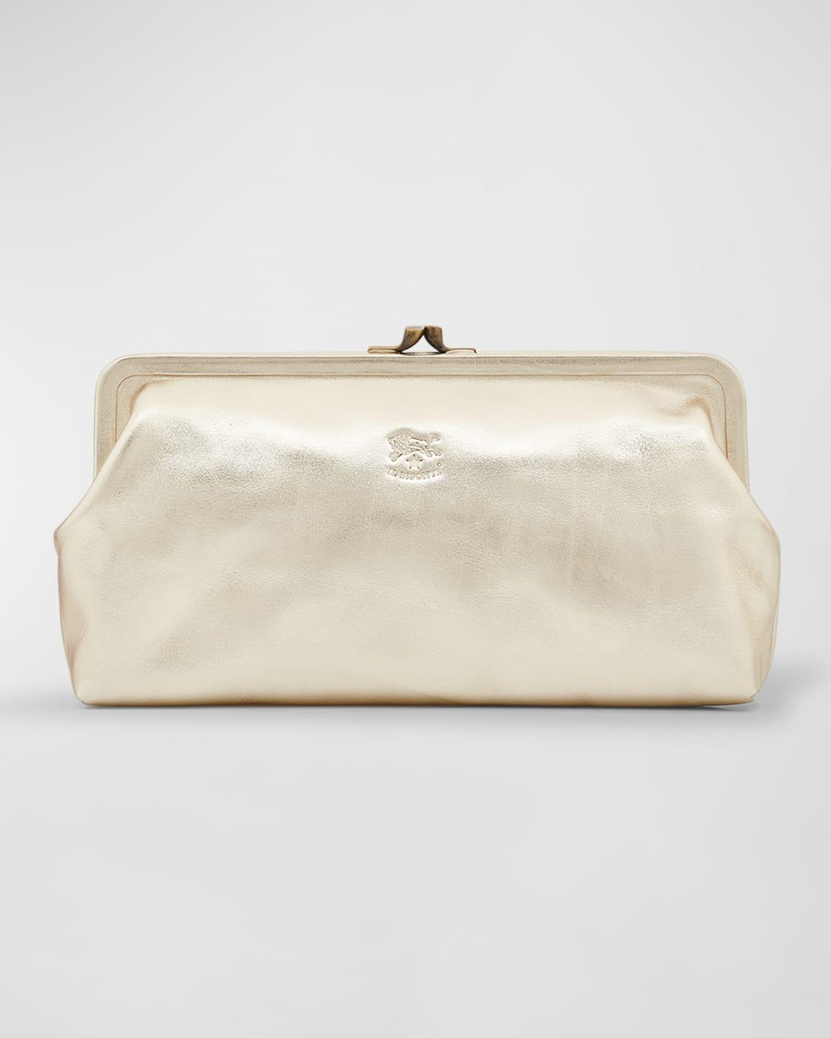 Womens Metallic Leather Clutch Product Image