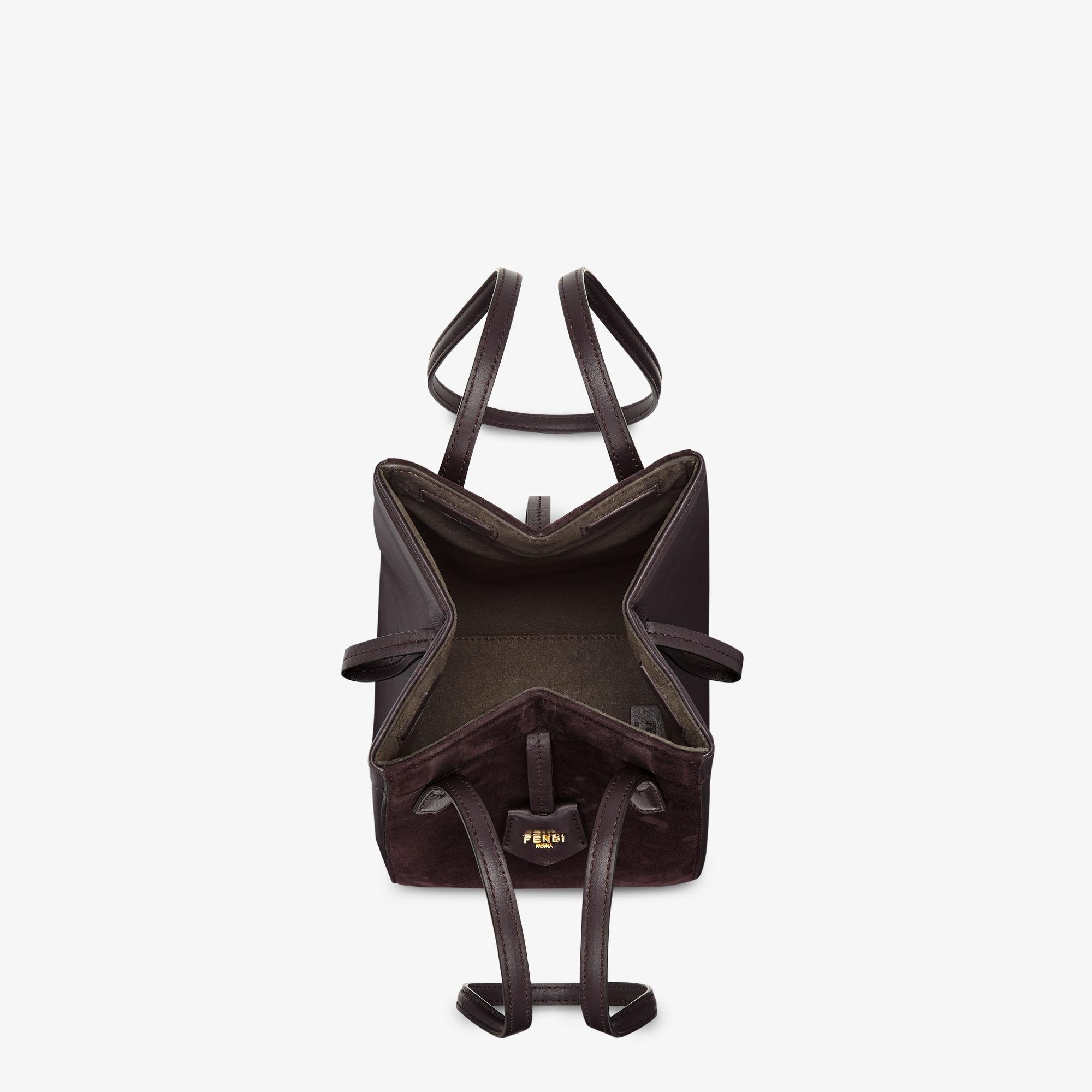 Fendi Origami MiniTransformable dark purple suede and leather mini-bag Product Image