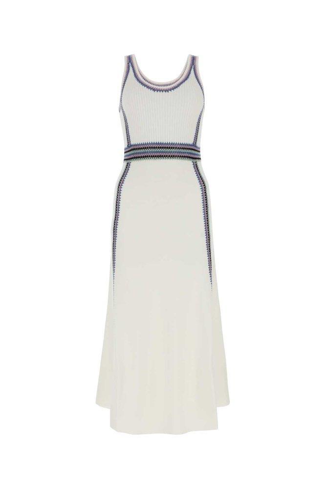 CHLOÉ Sleeveless Knit Dress In White Product Image