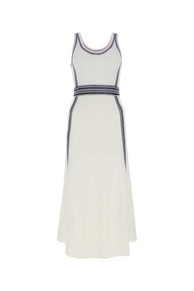 Sleeveless Knit Dress In White Product Image