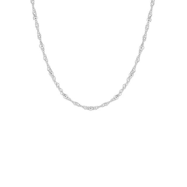 PRIMROSE Fine Silver Plated Polished Beads Station Singapore Chain Necklace, Womens Silver Tone Product Image