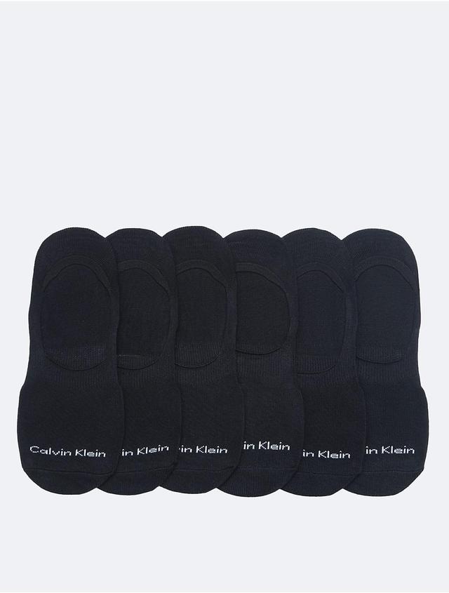 Calvin Klein Mens Flat Knit Logo 6-Pack Liner Socks - Black Product Image