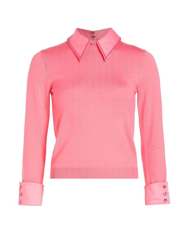 Womens Porla Collared Wool Sweater Product Image