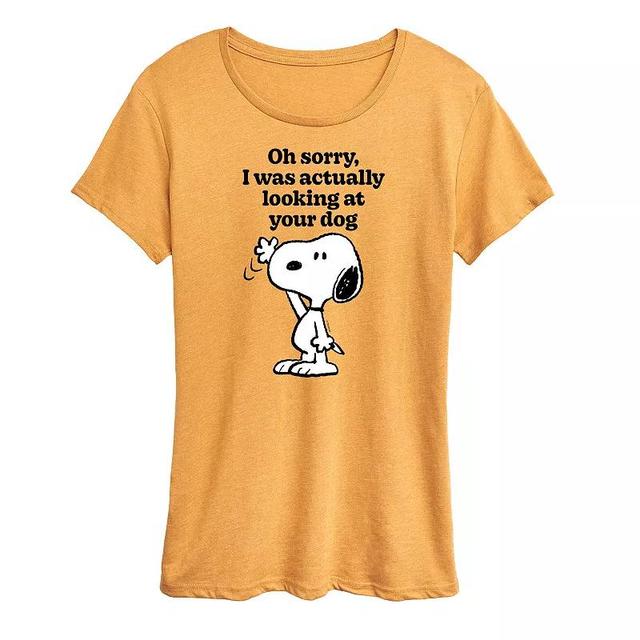 Womens Peanuts Snoopy Looking At Your Dog Graphic Tee Product Image