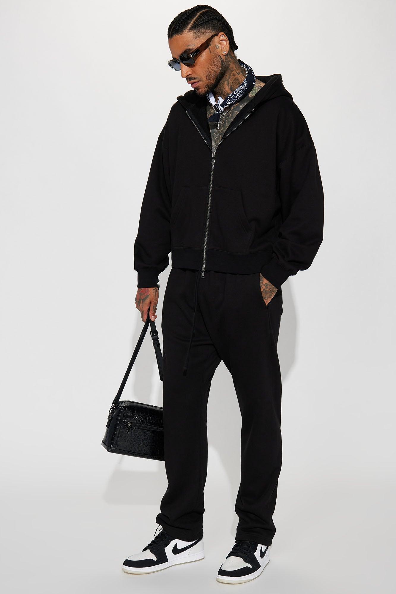 Tyson Oversized Heavyweight Zip Up - Black Product Image