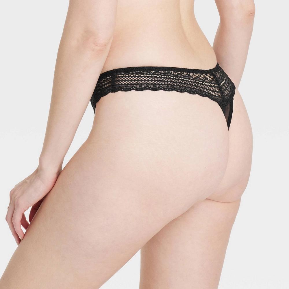 Women's Geo Lace Thong - Auden™ Black XS Product Image