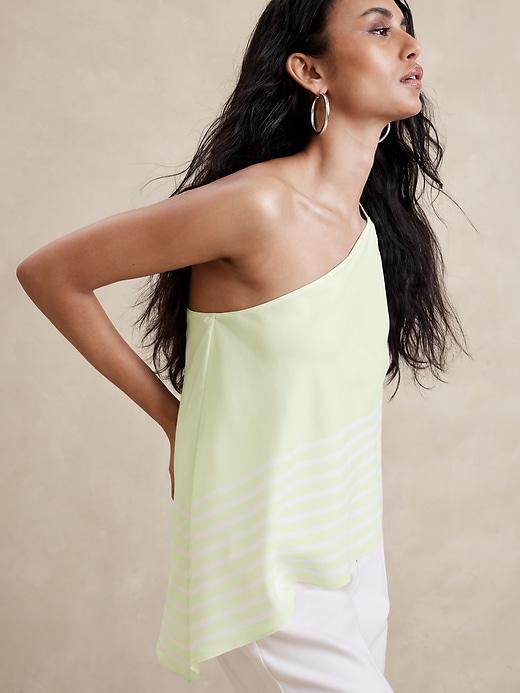 One-Shoulder Silk Top Product Image