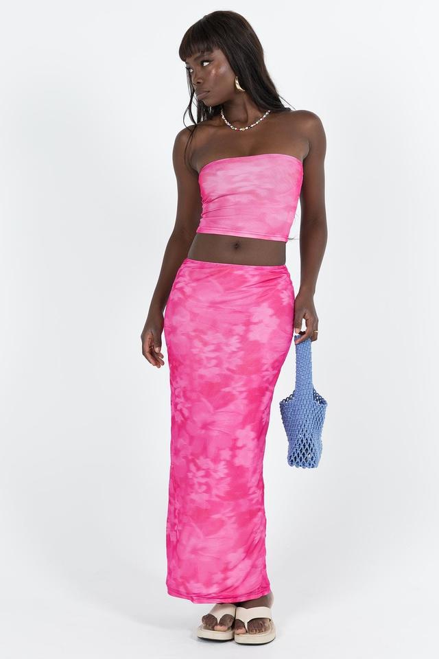 Dunston Mesh Maxi Skirt Pink Product Image