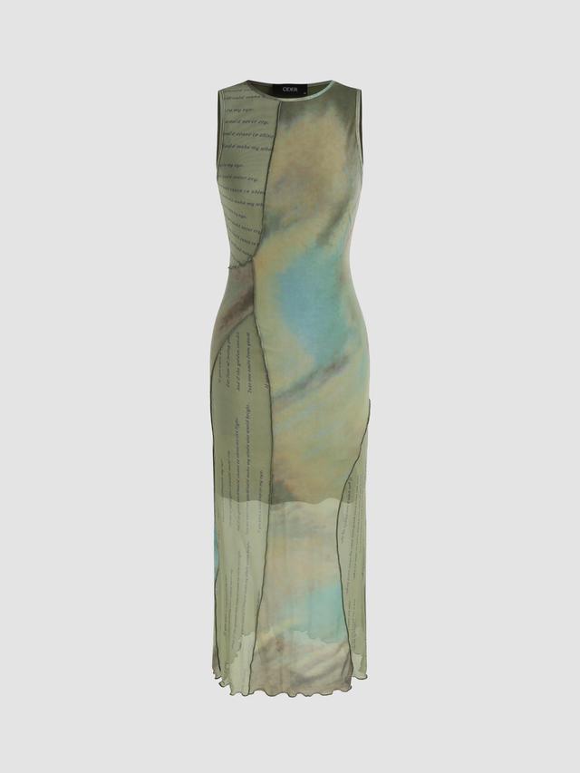 Tie Dye Graphic Tank Maxi Dress Product Image