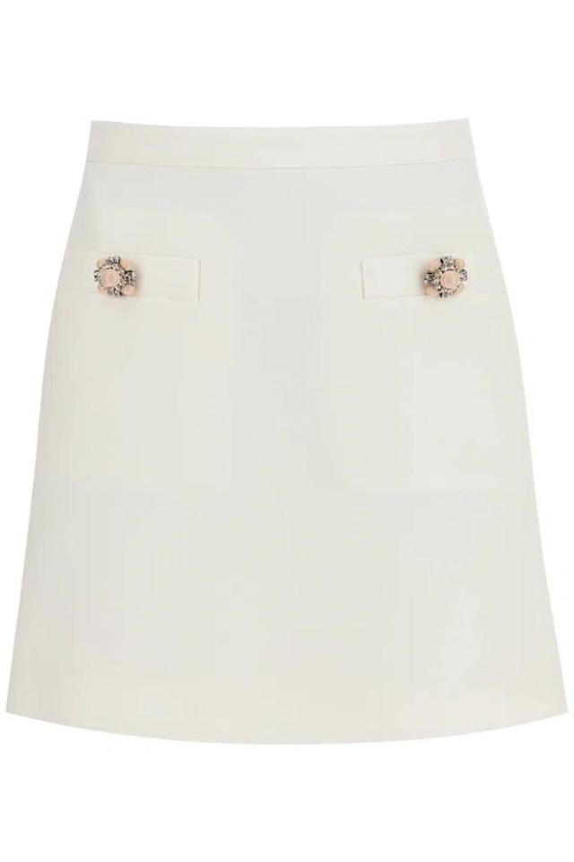 VALENTINO Flared Mini Couture Skirt In White Product Image