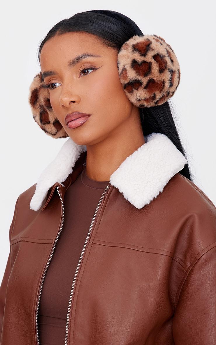 Leopard Faux Fur Ear Muffs Product Image